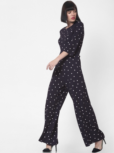 

ONLY Women Navy Blue & White Printed Basic Jumpsuit