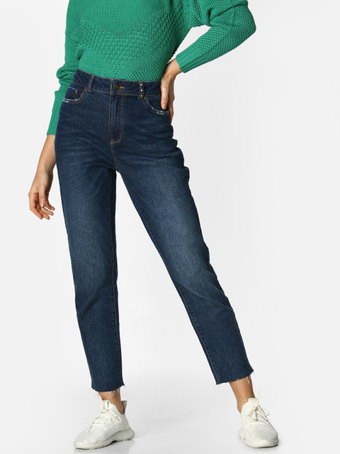 

ONLY Women Blue Straight Fit High-Rise Clean Look Stretchable Jeans