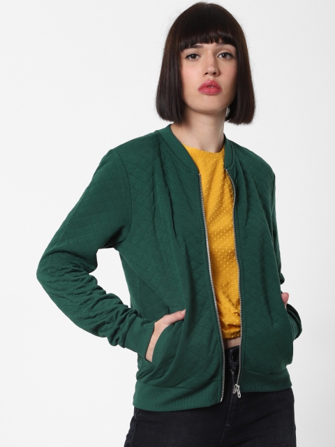 

ONLY Women Green Solid Sweatshirt