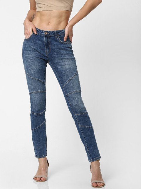 

ONLY Women Blue Carmen Skinny Fit Mid-Rise Clean Look Stretchable Jeans