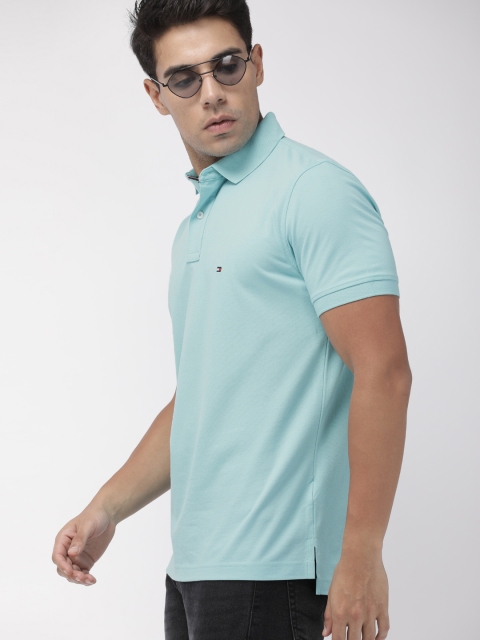 

Tommy Hilfiger Men Blue Solid Polo T-shirt