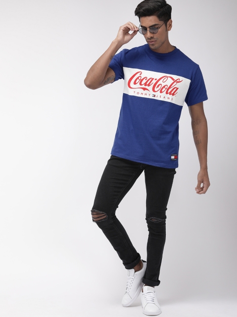 

Tommy Hilfiger Men Blue Printed Round Neck T-shirt