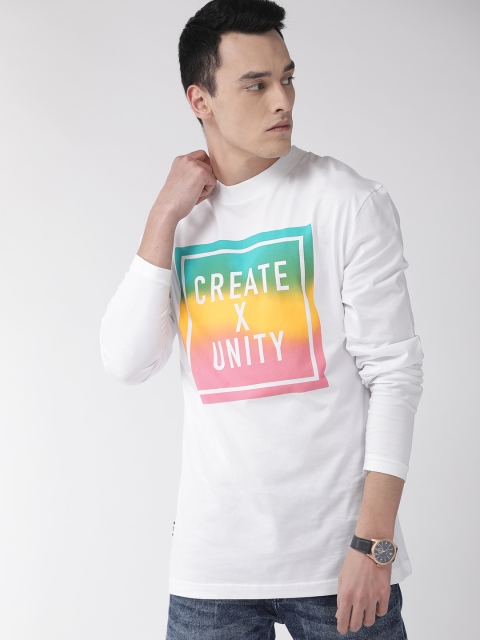 

Tommy Hilfiger Men White & Green Printed Round Neck T-shirt