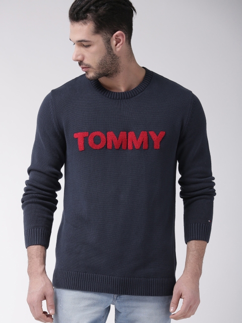 

Tommy Hilfiger Men Navy Blue Solid Sweater