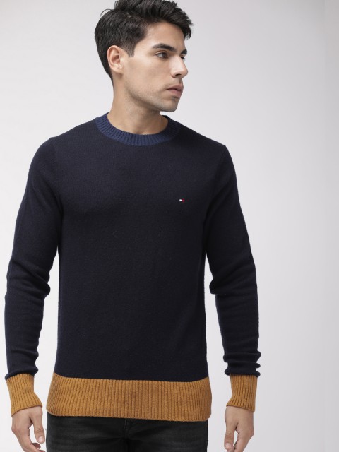 

Tommy Hilfiger Men Navy Blue Solid Pullover Sweater