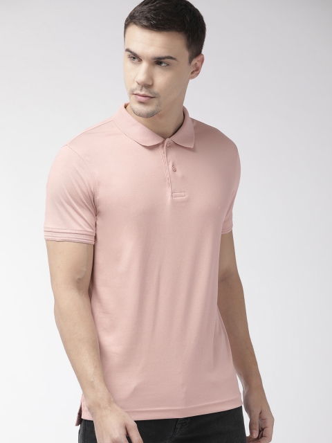 

Tommy Hilfiger Men Dusty Pink Slim Fit Solid Polo T-Shirt