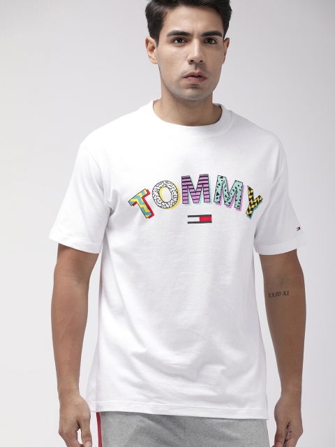 

Tommy Hilfiger Men White Relaxed Fit Printed Round Neck T-shirt