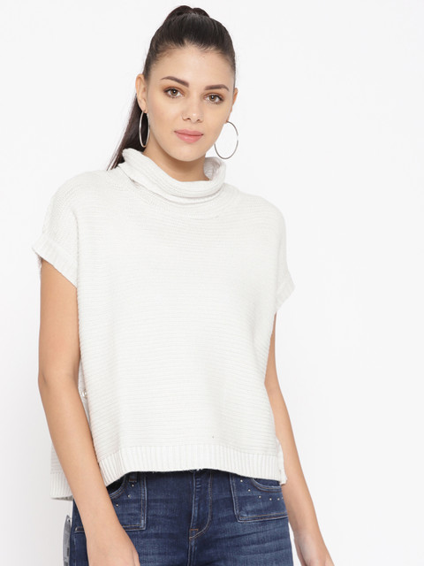 

Duke Women Off-White Solid Sweater