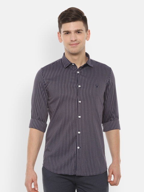 

Allen Solly Sport Men Navy Blue & Off-White Slim Fit Striped Casual Shirt