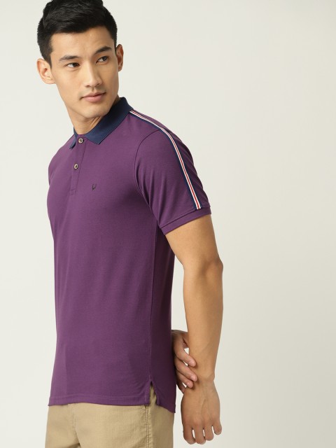 

Allen Solly Sport Men Purple Solid Polo Collar T-shirt