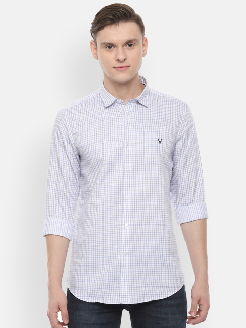 

Allen Solly Sport Men White & Blue Slim Fit Checked Casual Shirt