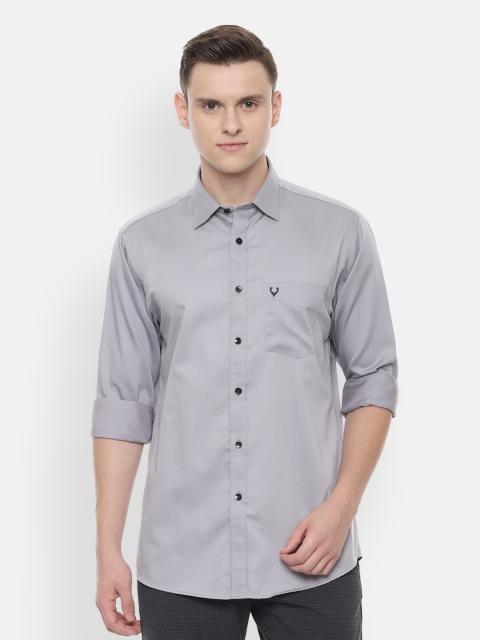 

Allen Solly Men Grey Slim Fit Solid Casual Shirt