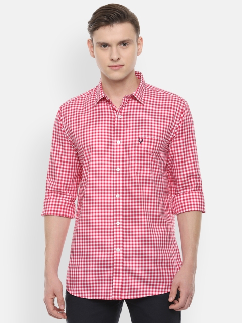 

Allen Solly Men Magenta & White Slim Fit Checked Casual Shirt