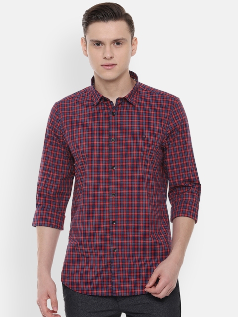 

Allen Solly Sport Men Red & Navy Blue Slim Fit Checked Casual Shirt