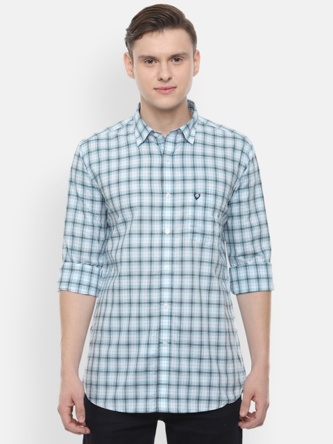 

Allen Solly Men Blue & White Slim Fit Checked Casual Shirt