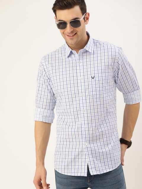 

Allen Solly Men White & Blue Sport Slim Fit Checked Casual Shirt