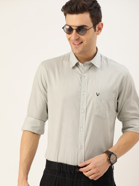 

Allen Solly Men Grey Sport Slim Fit Solid Smart Casual Shirt