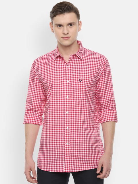 

Allen Solly Men Magenta & White Slim Fit Checked Casual Shirt