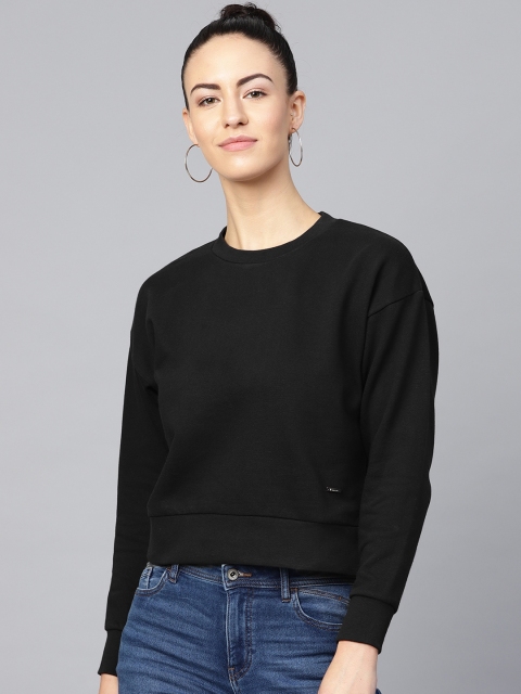 

Van Heusen Woman Women Black Solid Sweatshirt