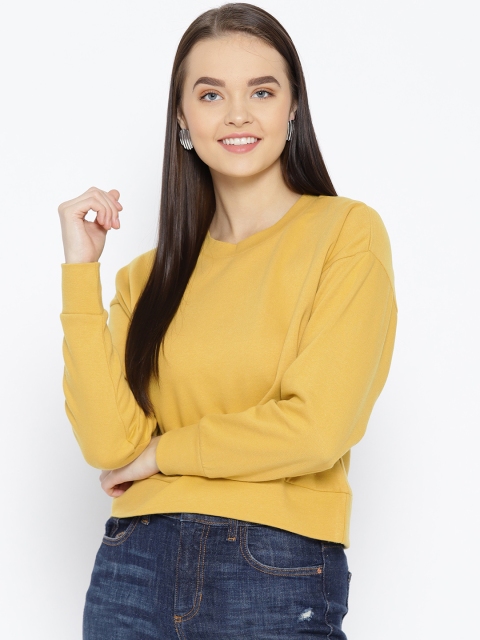 

Van Heusen Woman Women Mustard Yellow Solid Sweatshirt