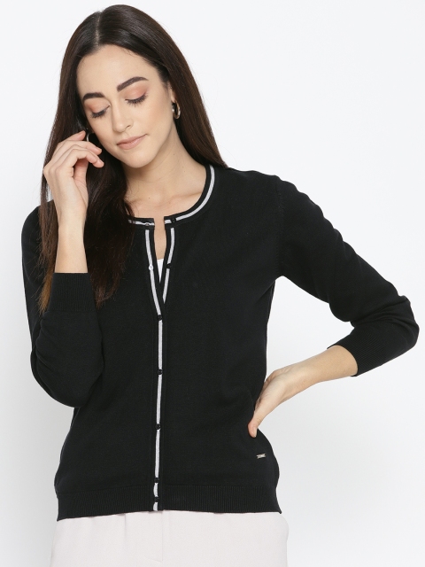 

Van Heusen Woman Women Black Solid Cardigan