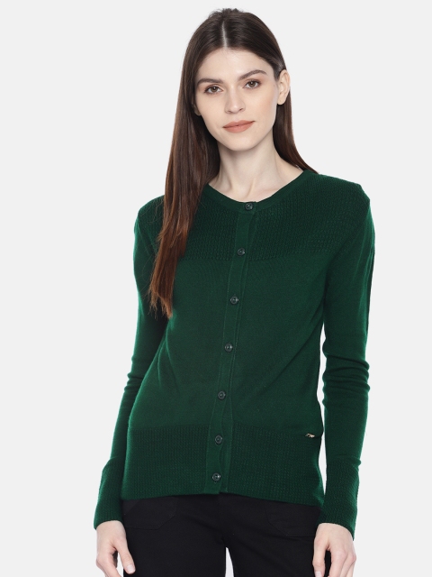 

Park Avenue Women Green Solid Sweater