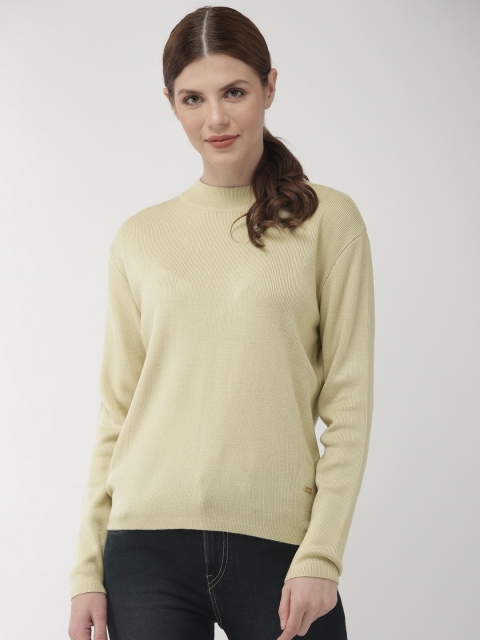 

Park Avenue Women Beige Self Design Sweater