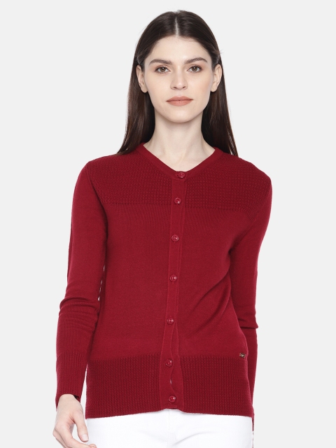 

Park Avenue Women Maroon Solid Cardigan Sweater