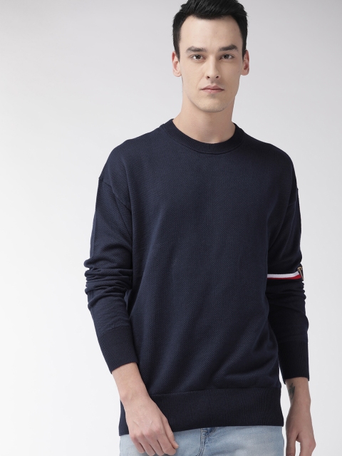 

Tommy Hilfiger Men Navy Blue Solid Sweater