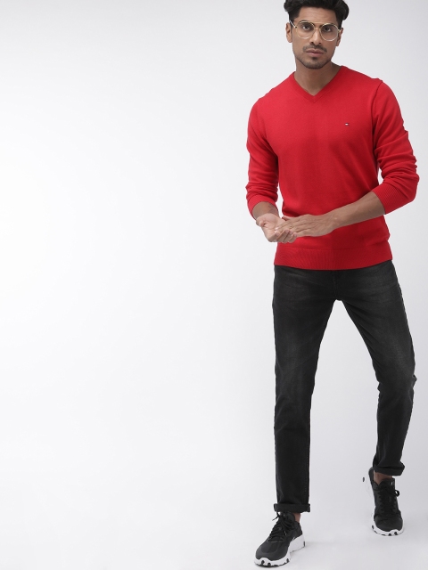 

Tommy Hilfiger Men Red Solid Pullover Sweater