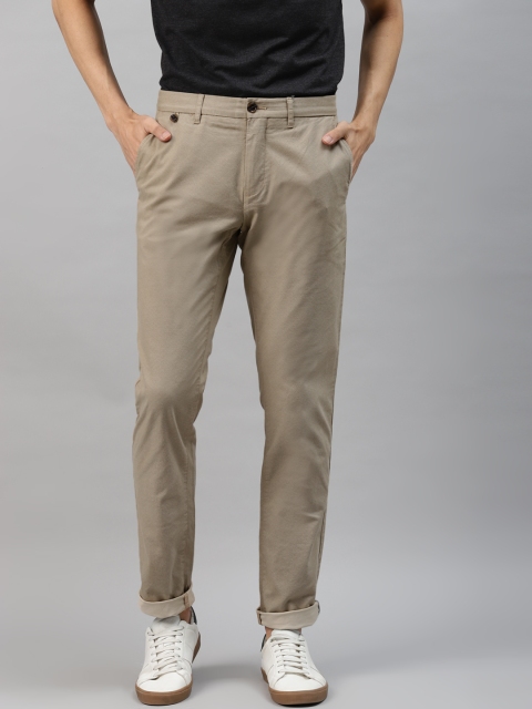 

Tommy Hilfiger Men Beige Printed Slim Fit Chinos Trousers