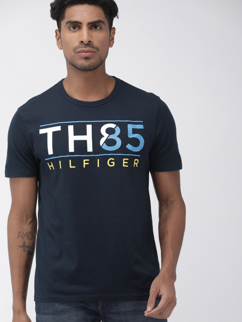 

Tommy Hilfiger Men Navy Blue Printed Round Neck T-shirt