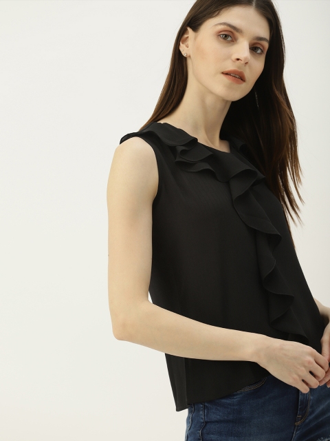 

NUSH Women Black Solid Top