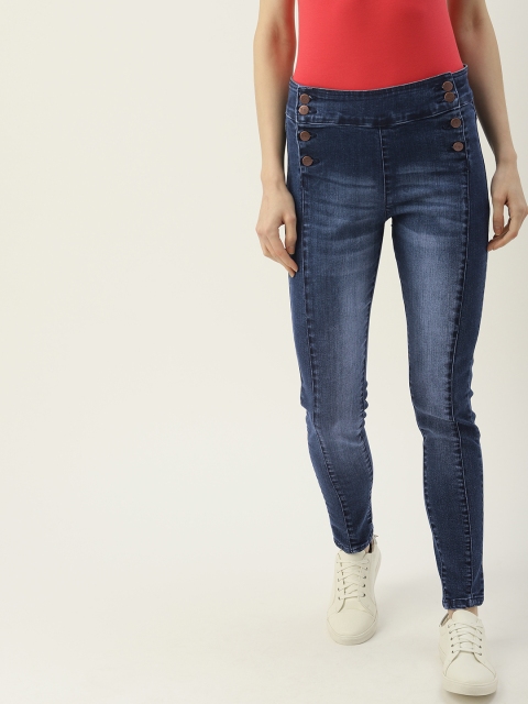 

NUSH Women Blue Slim Fit Mid-Rise Clean Look Stretchable Jeans