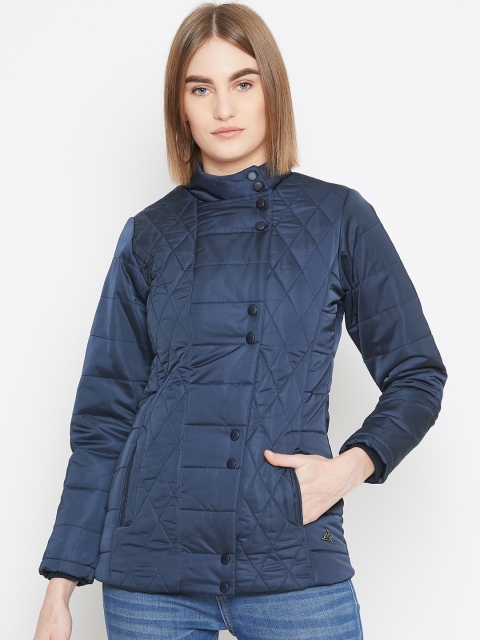 

Monte Carlo Women Navy Blue Solid Quilted Jacket