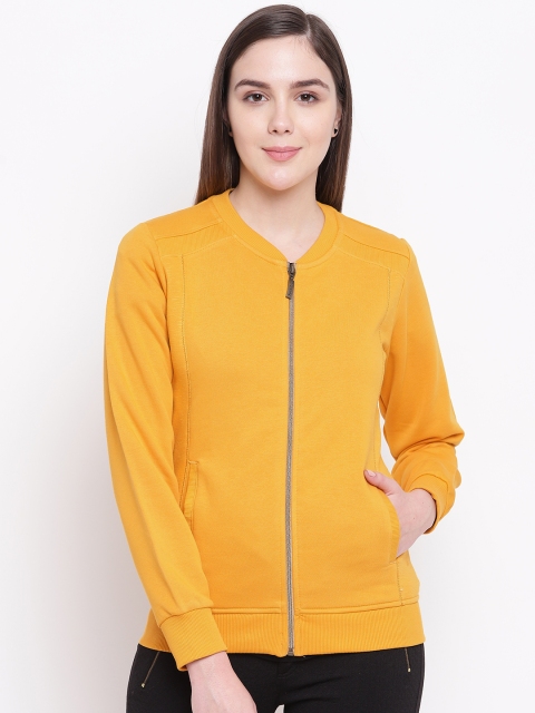 

Monte Carlo Women Mustard Yellow Solid Sweatshirt