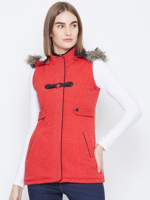 

Monte Carlo Women Red Solid Parka Jacket