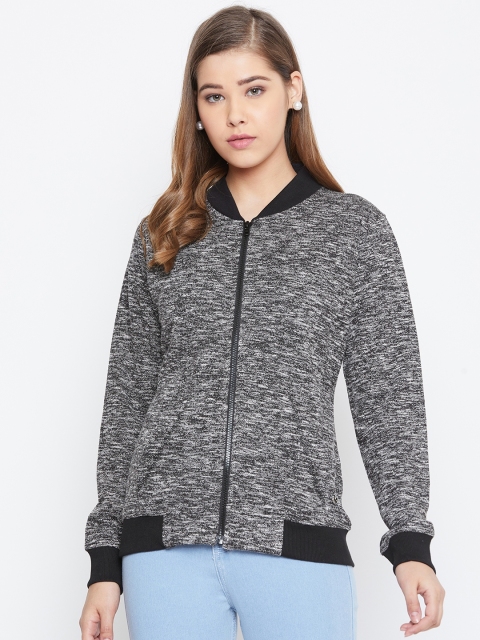 

Monte Carlo Women Charcoal Grey Self-Design Sweatshirt