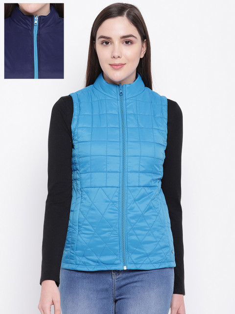 

Monte Carlo Women Blue Solid Reversible Padded Jacket