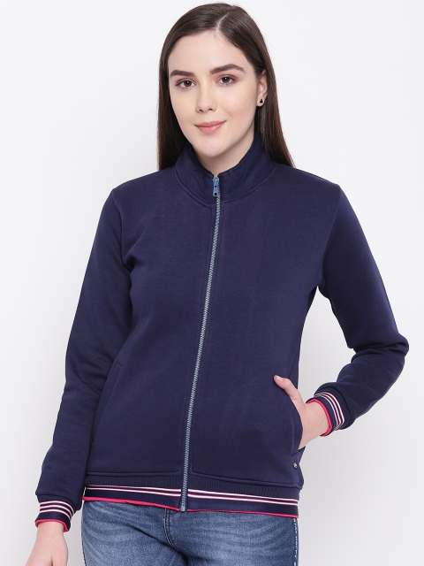 

Monte Carlo Women Navy Blue Solid Sweatshirt