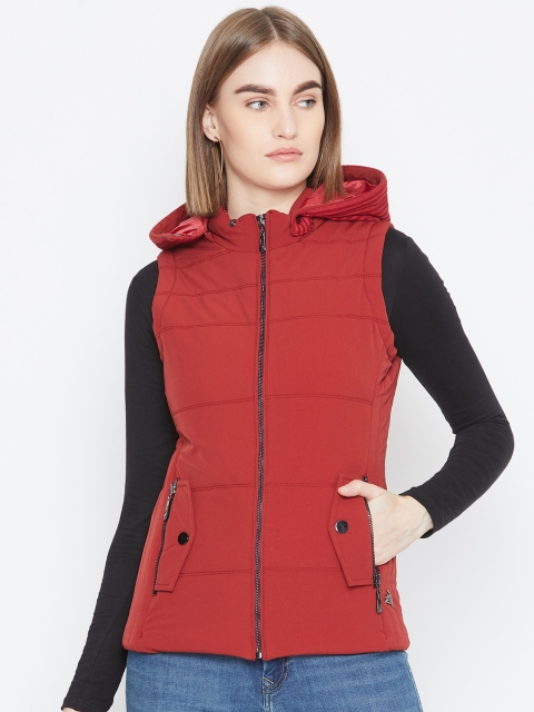 

Monte Carlo Women Maroon Hooded Padded Jacket