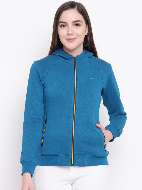 

Monte Carlo Women Blue Solid Hooded Sweatshirt