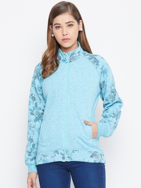 

Monte Carlo Women Blue Self-Design Sweatshirt