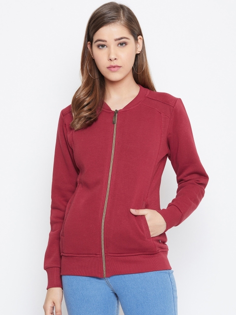 

Monte Carlo Women Maroon Solid Sweatshirt
