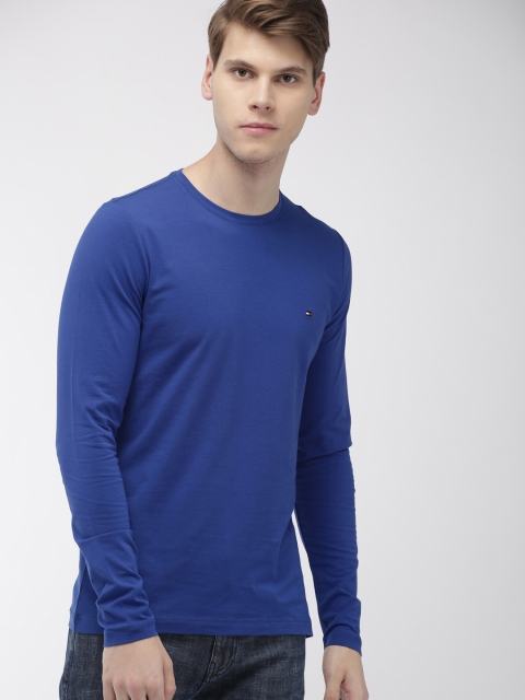 

Tommy Hilfiger Men Blue Solid Slim Fit Round Neck T-shirt