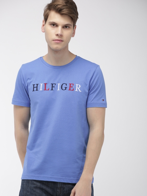 

Tommy Hilfiger Men Blue Printed Round Neck T-shirt
