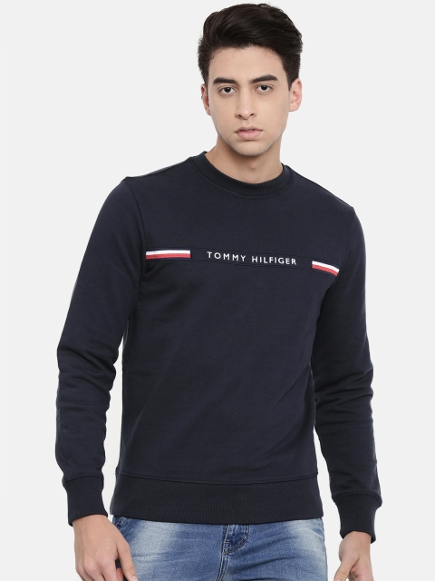 

Tommy Hilfiger Men Navy Blue Embroidered Sweatshirt