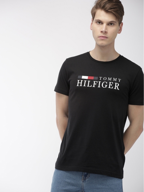

Tommy Hilfiger Men Black Printed Round Neck T-shirt