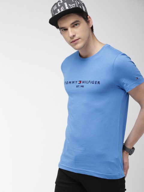 

Tommy Hilfiger Men Blue Solid Round Neck T-shirt