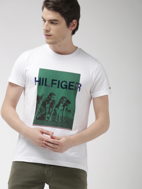 

Tommy Hilfiger Men White Printed Round Neck T-shirt